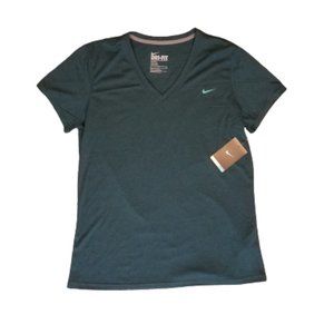 Nike DriFit Short Sleeve Activewear Top Green